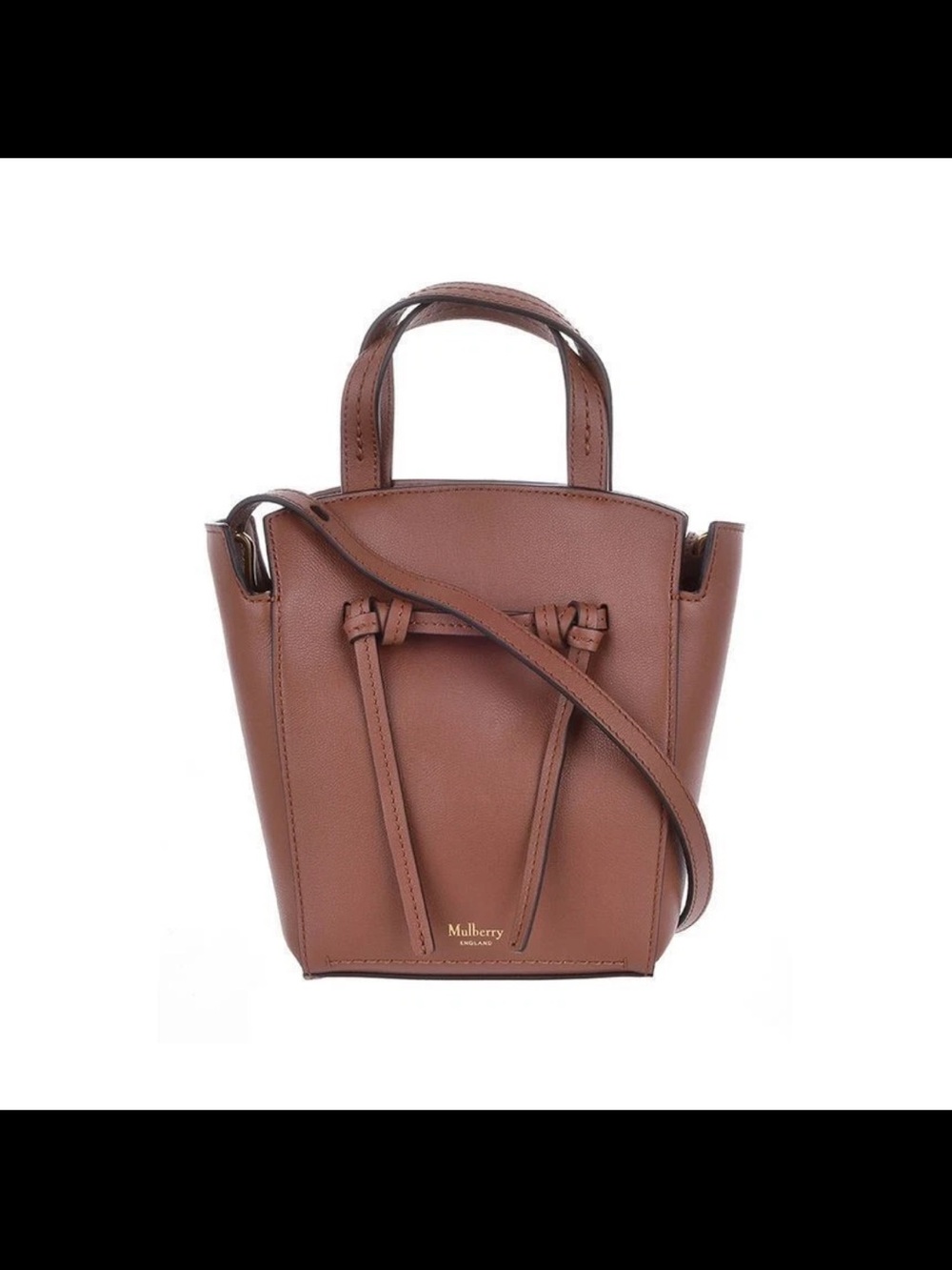 Mulberry Mini Leather Bucket Bag in Brown